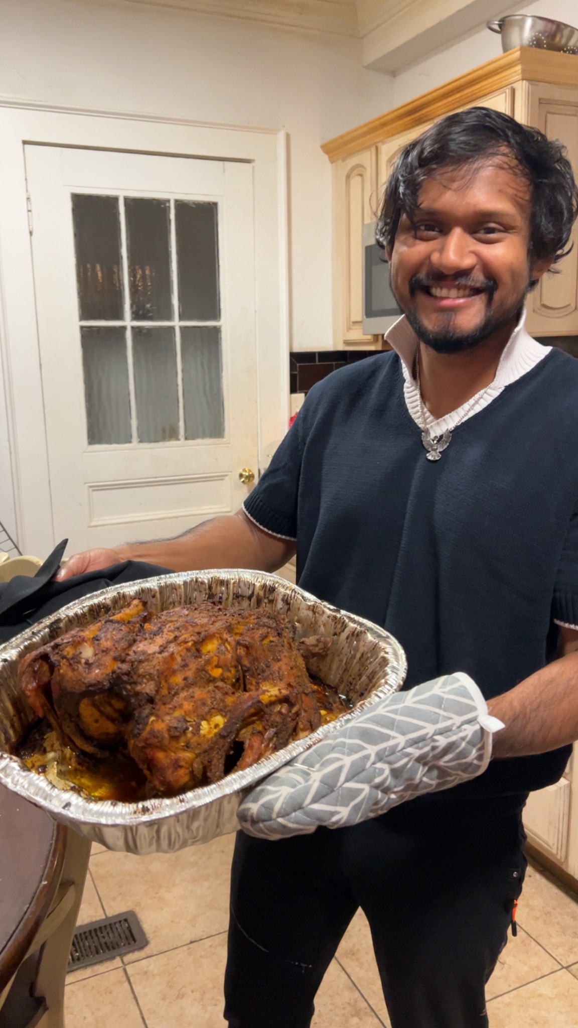 Ripan presenting a cooked meal